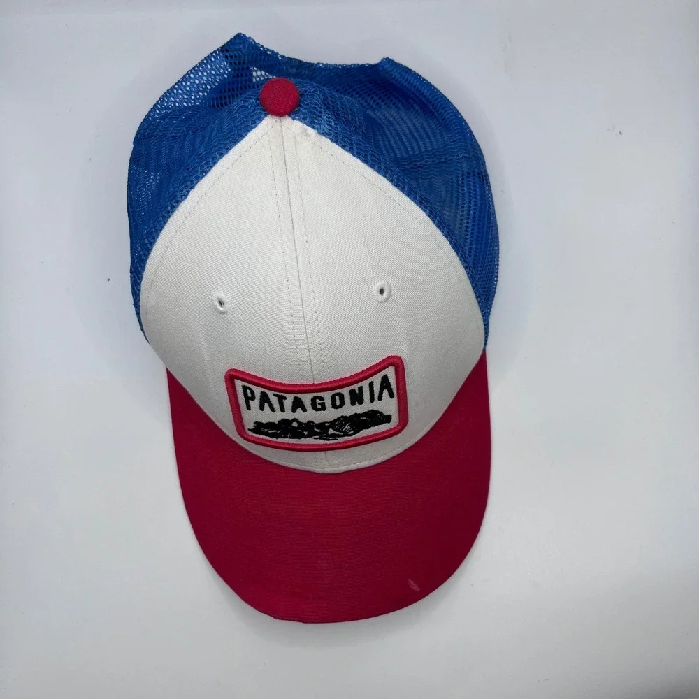 Patagonia Climb A Mountain Trucker Hat Red White Blue‎ Patch Snapback Cap